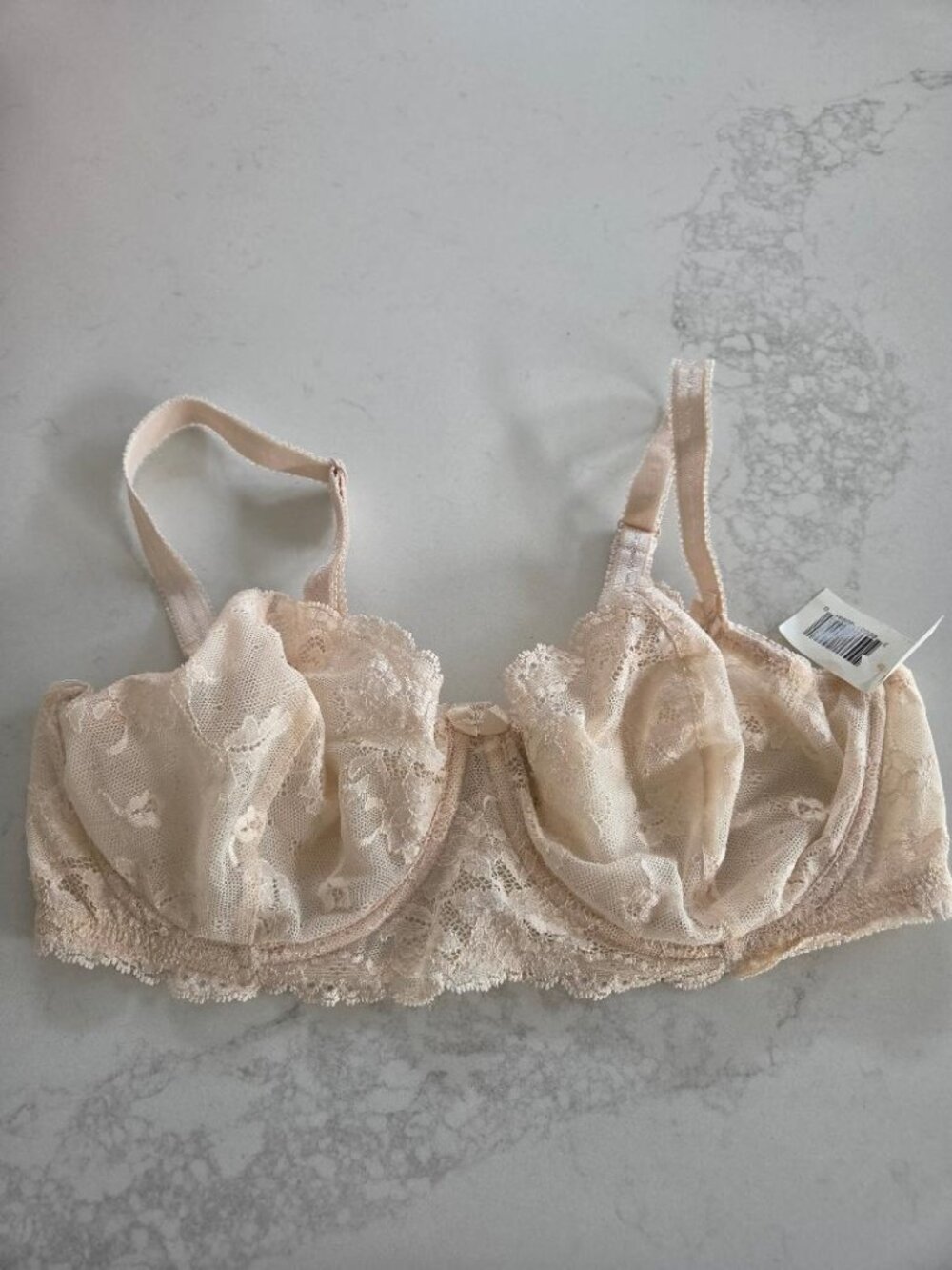 New With Tag Felina Beige Sheer Lace Underwire Bra # 3309  36D